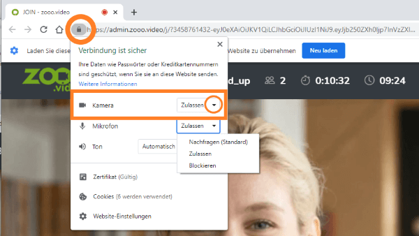 Nutzung der Kamera für boo.eu zulassen