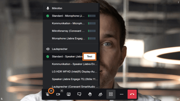 Lautsprecher für die Videokonferenz testen